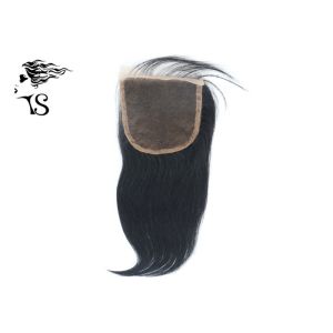 Silky Straight 4x4 Lace Frontal Closure With Hand Tied Swiss Lace For Black