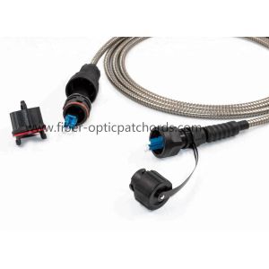 Armored Fiber Optic Patch Cord / Fullaxs LC To ODVA Duplex Fiber Optic Patch