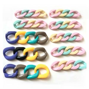 2021 wholesale large plastic link chain shiny gold plastic chain for shoes bag