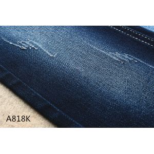 10 Ounces 58 59" Width Elastic Satin Denim Fabric For Female Black Backside