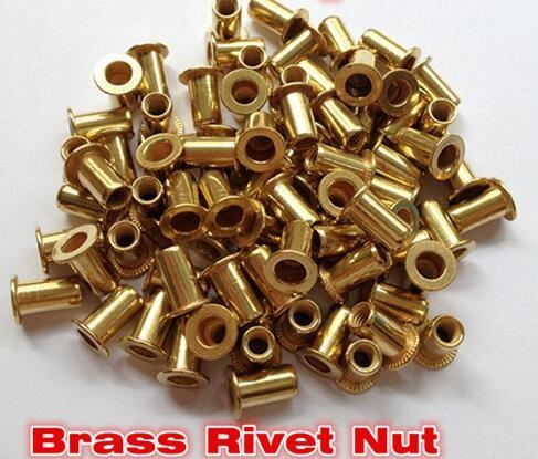 Quality M5 Brass Rivet Nut Open end M5 Brass Insert nut metric flat head threaded insert wholesale