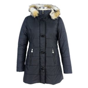 Fitted Shape Long Down Cool Womens Coats Customized Color With Big Soft Fur