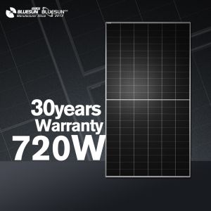 China Bluesun New High Efficiency 700W 720W Solar Power Panels Home Use Perc Mono Solar Panel 720W Bifacial Solar Panel for House on sale