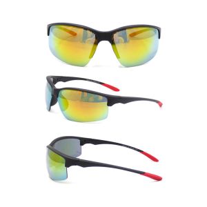China UV400 Protection Half Frame Cycling Sports Sunglasses Mirrored Anti Scratch on sale