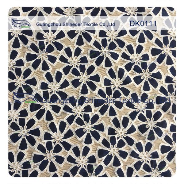 Simple pattern style Cotton & Poly Burned out Lace Fabric use for garment