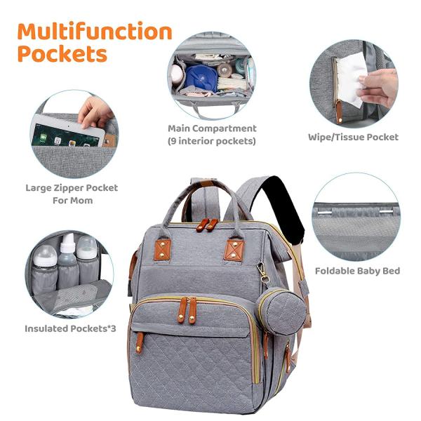Quality Customized Mommy Bag With Adjustable Strap And Crib For Baby wholesale
