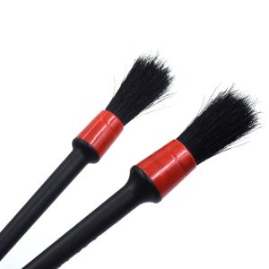 China Smooth Surface Hog Hair Brush / Car Detailing Wheel Brush Round Shape on sale