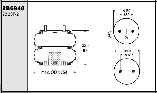 Quality 2B9-251 Firestone Air Bag Suspension W01-358-6948 Goodyear Bellows Number 578-92-3-206 wholesale