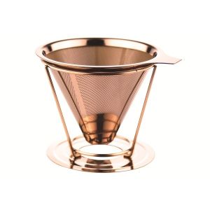 Double Layer Custom Paperless Coffee Dripper With Cup Stand , FDA LFGB Standard