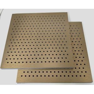 OEM Veneer Perforated Acoustic Panel Ceiling Tile Sound Absorber