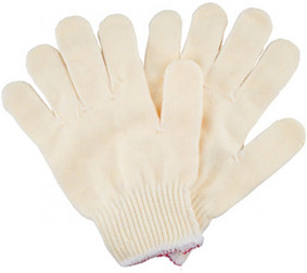 Industrial Cotton Knitted Gloves White PPE Polyester String 24cm Length