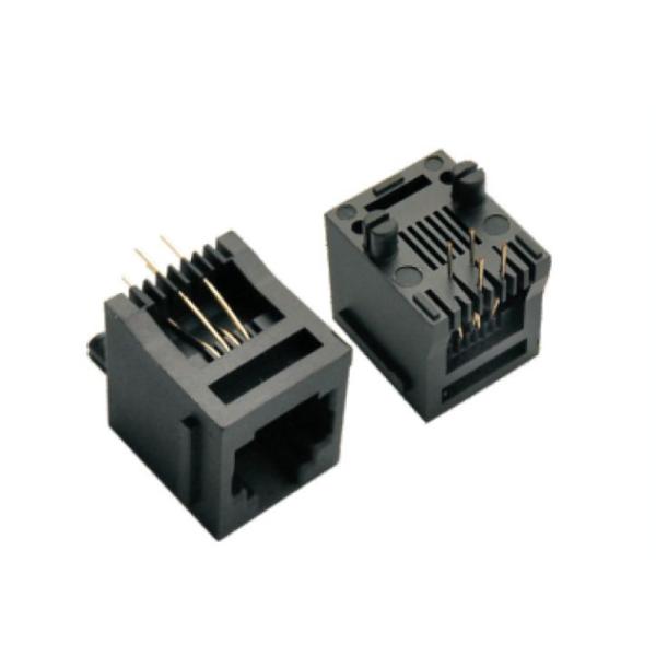 Plastic BMS RJ11 Right Angle All PBT&Pa66 6P6C PCB Socket
