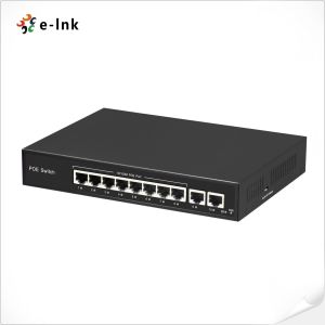 Cheap 8 Port 10/100BASE-T 802.3at PoE To 2-port 100BASE-T Uplink Ethernet Switch 30W for sale