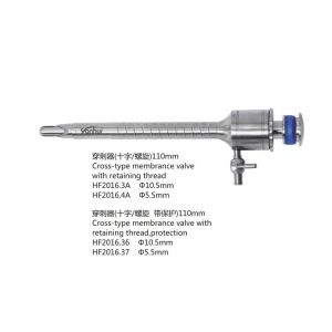 Reusable Retaining Spiral Cross-Type Membrane Valve Trocar for Laparoscopy