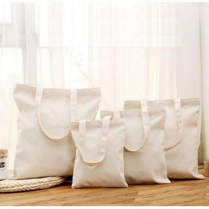 Recyclable Natural Cotton Canvas Shopping Bag With Zipper Closure