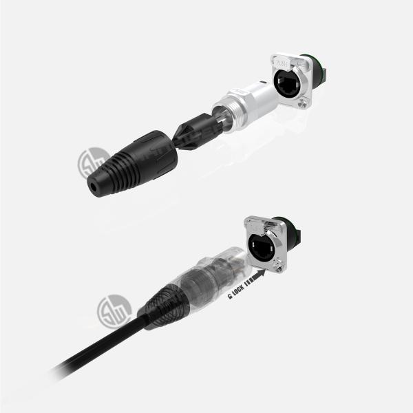 Quality IP67 Waterproof Rj45 Ethernet Chassis Connector Female And Male Indoor Use wholesale