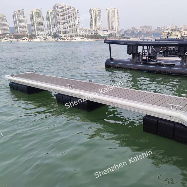 Quality Marina Aluminum Alloy Floating Dock Silver Mooring Cleats/WPC Decking Floating Pontoon Walkway Platform wholesale