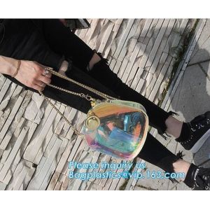adjustable shoulder strap women nylon pvc tote bag, Summer Beach Clear PVC