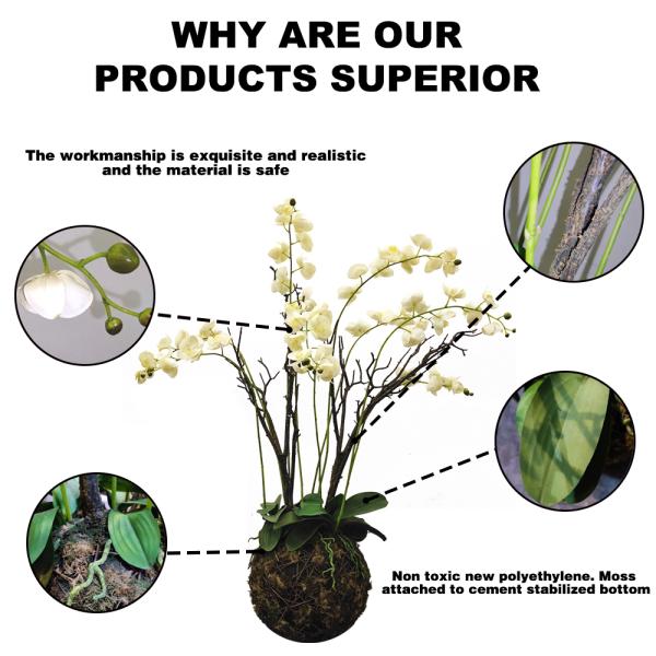 High Simulation 56cm Artificial Butterfly Orchid Flower Plant 6 Colors