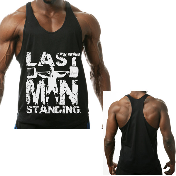 mens gym singlet with weightlifting y-back gym singlet for men