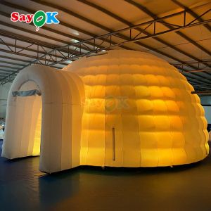 Cheap 8m Waterproof Outdoor Party Event Disco Igloo Dome Inflatable Tent With Led Lights for sale