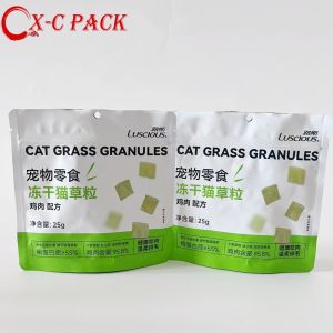 Customized Resealable Zipper Top Pet Dog Treats Feed Bag Moisture-Proof Glossy