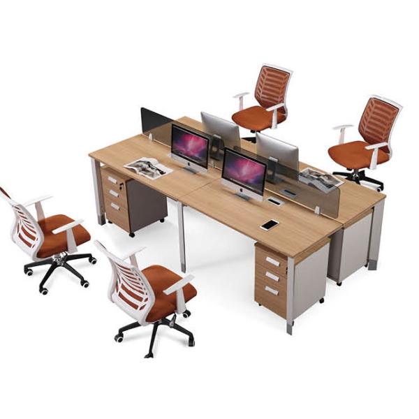 Quality 4 Person Office Partition Workstation Project / OEM Accepted Staff Furniture wholesale