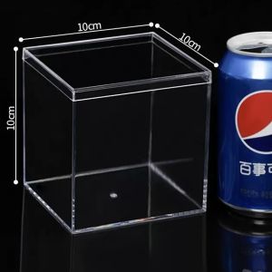 Custom Size Rectangle Clear Plastic Box Transparent Acrylic Box with Lid
