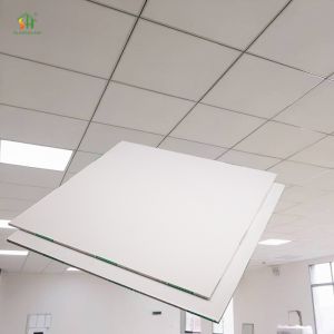 China 595x595mm 600x600mm 603x603mm Fireproof PVC Gypsum Ceiling Board Waterproof False Ceiling Panel for Hotel Interior Decoration on sale