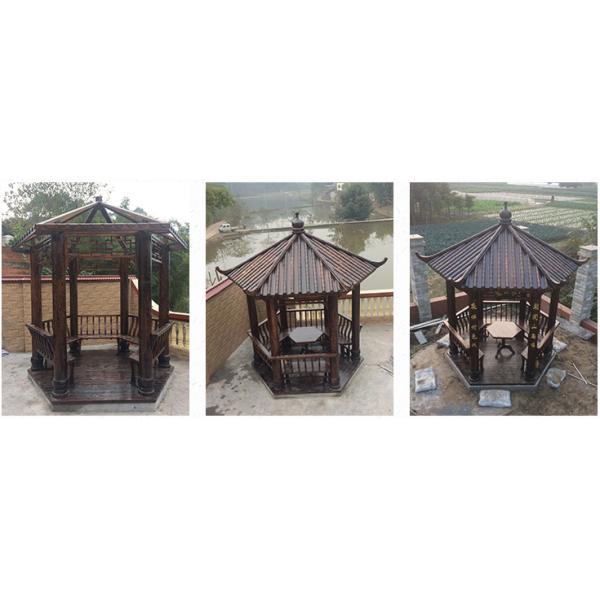 Arbours Traditional Chinese Wood Gazebo Outdoor 3.4m Solid Pagoda Garden