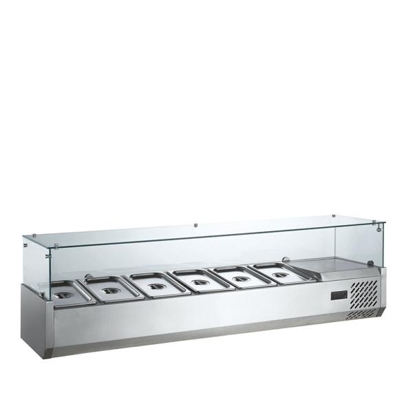 Quality Electric Glass Top Salad Bar Counter Display Cooler Compressor Refrigerator for Restaurant and Hotel Use wholesale