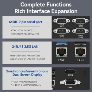 Dual Ethernet 6COM Industrial PC With Intel Core i5 6200U 2Cores 4Threads