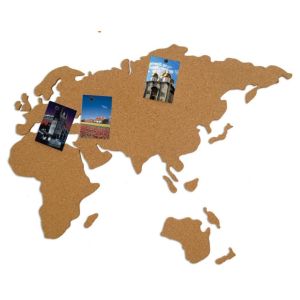 New Style Factory Wholesale 16 Pieces Adhesive Corkboard World Map for a Gift