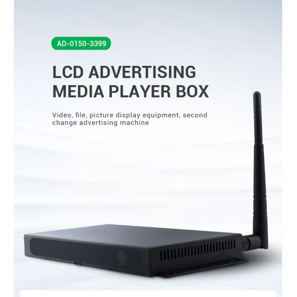 4K HD WiFi BT Ethernet RK3328 Android Media Player Box For Digital Signage