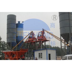 HZS75 Ready Mix Stationary Concrete Batching Plant High Mixing Efficiency For