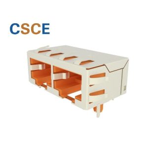 EMI Finger Shielded RJ45 Modular Jack 1 * 2 Port Insulation Resistance 500 MΩ