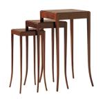Dark Walnut Finish Rectangle Top 3 Piece Nesting Tables / Sofa End Tables