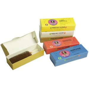 Colorful Glossy Lamination Popsicle Cardboard Packaging Boxes 150mm length