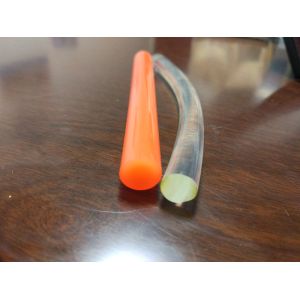 Green / Orange Color Polyurethane Round Drive Belt Rough / Smooth Surface