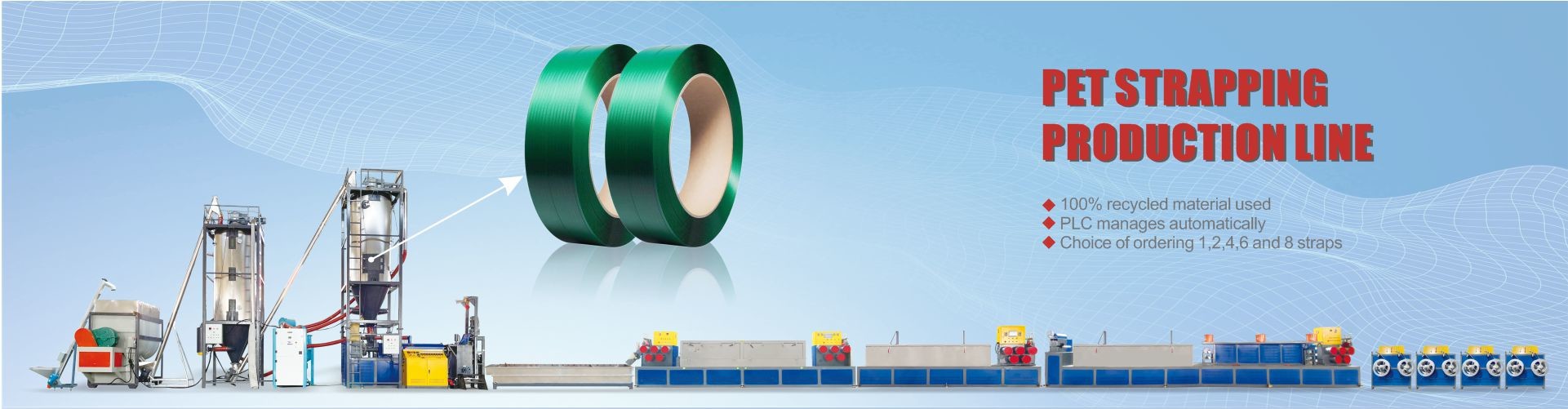 PLC Touch Screen PET Strap Extrusion Machine 180-220kgs/H Single Screw