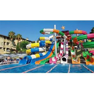 Water Park Aqua Playground Outdoor Games Pool Slide Fiberglass For Pool Sale