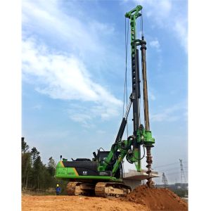 Torque 90 kN.m drilling depth 32m Hydraulic Piling Rig with CAT Chassis drilling