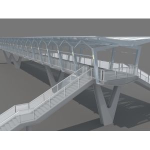 S355JR Steel Pedestrian Bridge Long Span Footway Bridge Painted or Galvanized