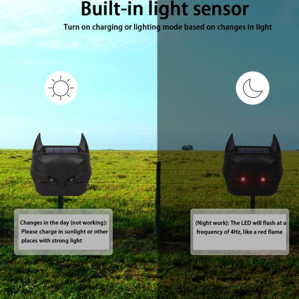 Red LED Lights Solar Animal Deterrent Keep Your Property Safe from Predators 480 Hours