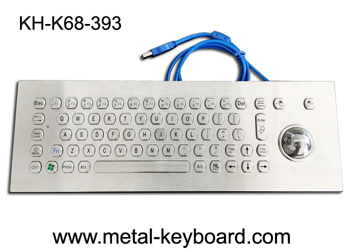 FCC IP65 Panel Mount Computer Keyboard With 45mm Trackball