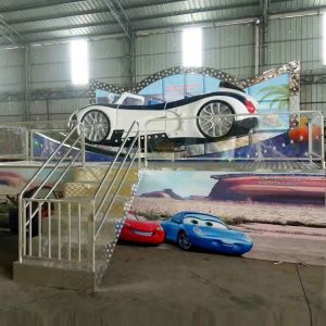 Cheap Amusement Flying Car Ride With Trailer Folding Background Wall for sale