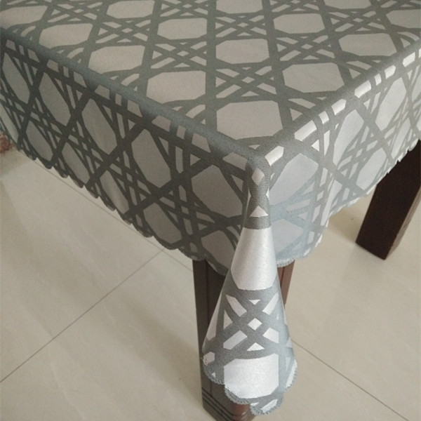 BSCI audit passed-New arrival-100% Polyester Jacquard tablecloth with geometric