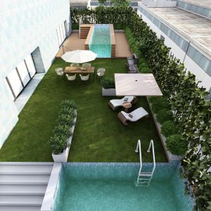 Acrylic Panel Density 1.2g/cm3 Composite Steel Outdoor Pool with Endless Pool