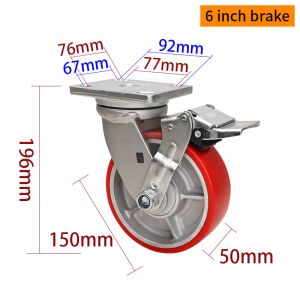 China 6 Inch Swivel Caster Wheels Heavy Duty 150mm Swivel Castors on sale