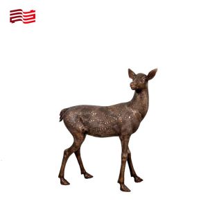 Europe Regional Feature Bronze Sika Deer Sculpture for Custom Metal Animal